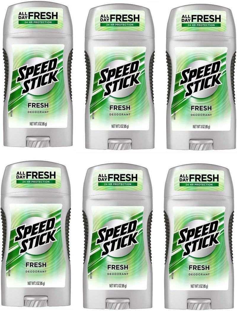 Mennen Speed Stick Deodorant for Men, Fresh Scent, 3 oz, Pack of 6